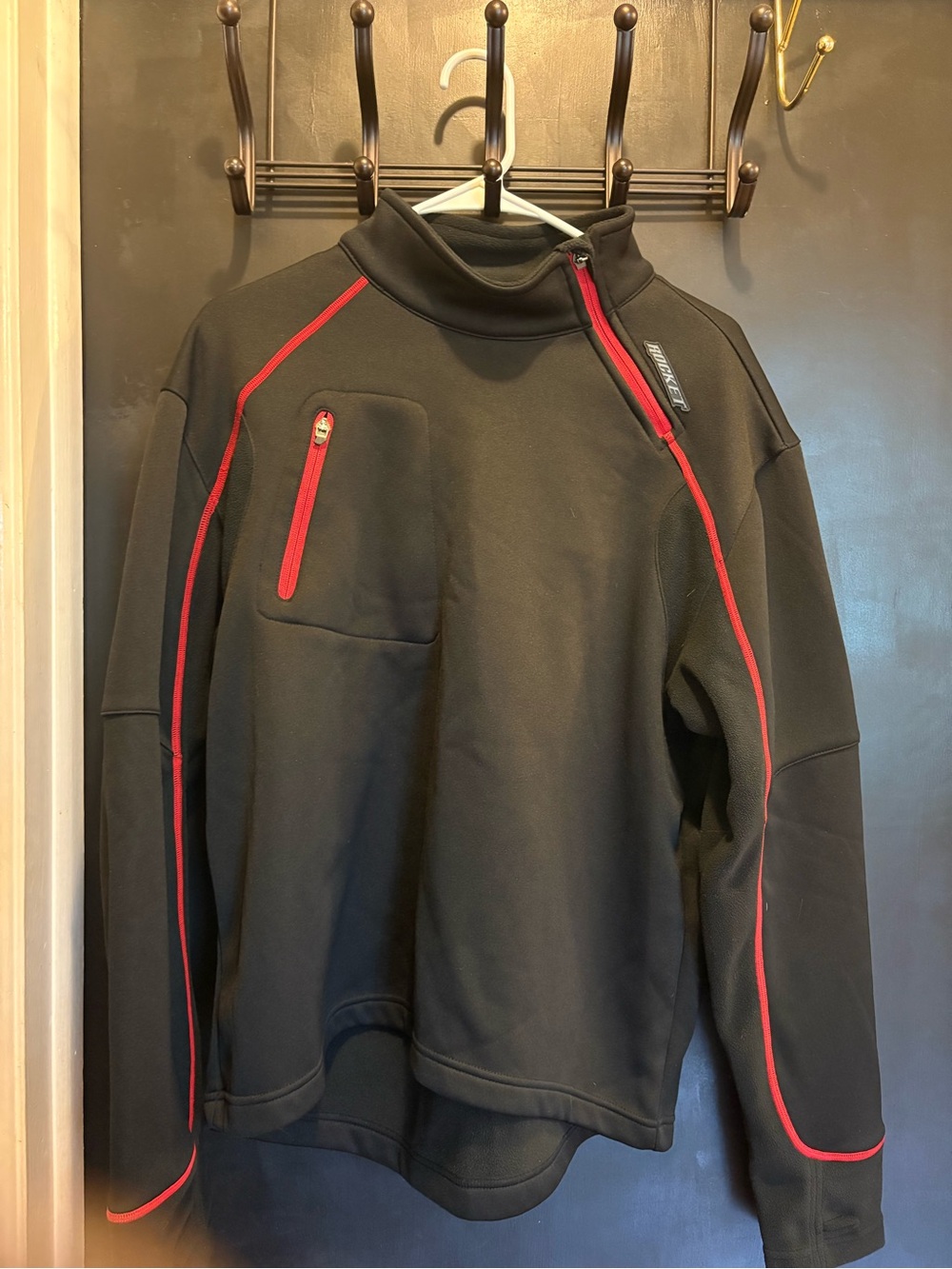 Joe Rocket Wind Chill Pullover Motorcycle Jacket Mens Medium Black Red Trim